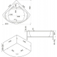 Акриловая ванна BAS Хатива 145x145 см, угловая, с каркасом, четверть круга