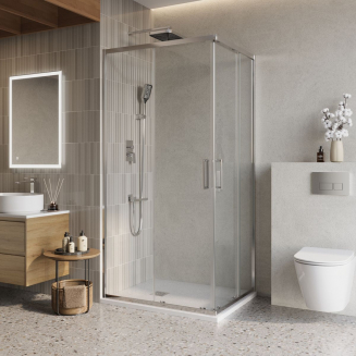 Душевой уголок BelBagno LUCE-AH-2-100/80-C-Cr стекло прозрачное, профиль хром