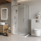 Душевой уголок BelBagno LUCE-AH-2-100/80-C-Cr стекло прозрачное, профиль хром