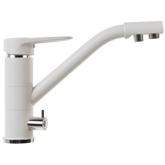 Смеситель для кухни MIXLINE ML-GS05 (341) с подключением к фильтру, ультра-белый