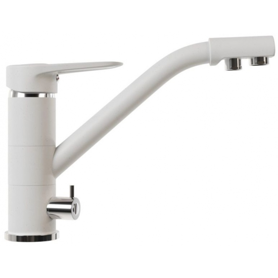 Смеситель для кухни MIXLINE ML-GS05 (341) с подключением к фильтру, ультра-белый