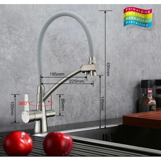 Смеситель для кухни с подключением к фильтру с питьевой водой GAPPO G4398 гибкий излив