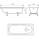 Ванна стальная ДОННА ВАННА 170x70 см, толщина 2 мм, с ножками