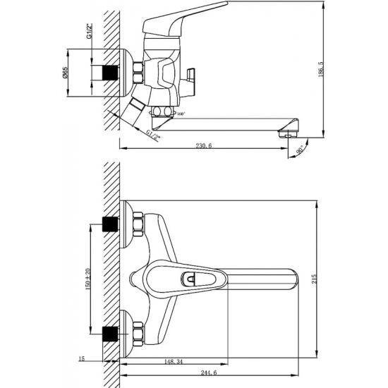 Смеситель для ванны LEMARK Luna LM4113C хром