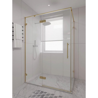 Душевой уголок VECONI Premium Alassio SP G 120x80 стекло прозрачное, профиль золотой