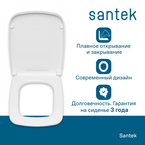 Сиденье для унитаза SANTEK Нео 1WH302479 с микролифтом, быстросъёмное дюропласт