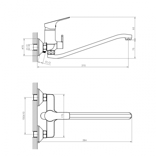 Смеситель для ванны ROSSINKA RS29-34