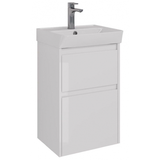 Тумба для комплекта LEMARK Combi 45, 2 ящика, белый глянец, под раковину Neon 45