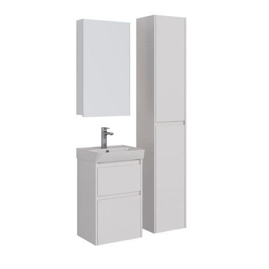 Тумба для комплекта LEMARK Combi 45, 2 ящика, белый глянец, под раковину Neon 45