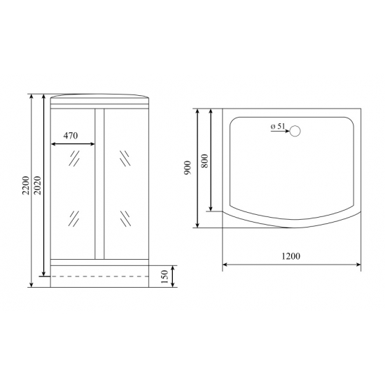 Душевая кабина TIMO Comfort T-8815 120x90x220 Clean Glass