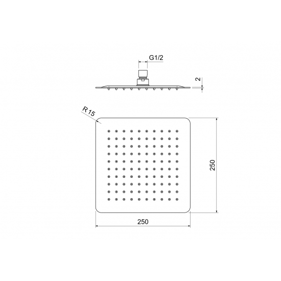 Верхний душ AQUATEK AQ2072CR 250x250 мм, хром