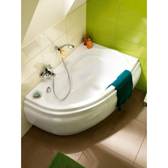 Акриловая ванна CERSANIT Joanna R 140x90 см, угловая, с ножками, ультрабелая, асимметричная