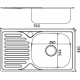 Мойка для кухни MIXLINE 760х420x0,8 мм правая, нержавеющая сталь