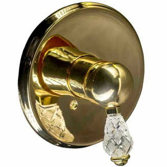 Встраиваемый смеситель для душа и ванны BOHEME Crystal 285-CRST С ВНУТРЕННЕЙ ЧАСТЬЮ, золото