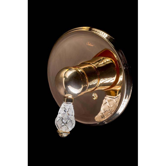 Встраиваемый смеситель для душа и ванны BOHEME Crystal 285-CRST С ВНУТРЕННЕЙ ЧАСТЬЮ, золото