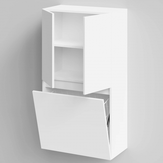 Шкаф навесной VOD-OK Тендер 60 над стиральной машиной, с бельевой корзиной, белый