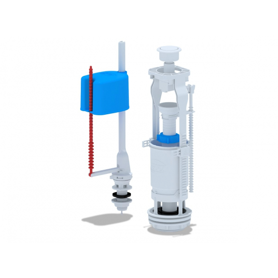 Сливной механизм АНИ ПЛАСТ WC6550 с нижней подводкой G 1/2", белая кнопка эконом
