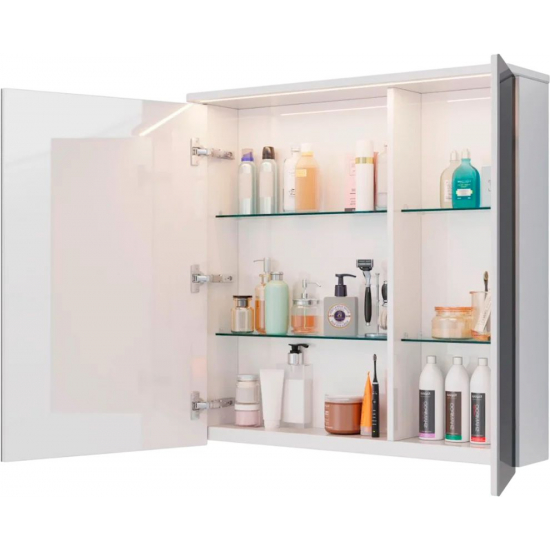 Зеркало-шкаф LEMARK Zenon 80x80, с подсветкой и розеткой