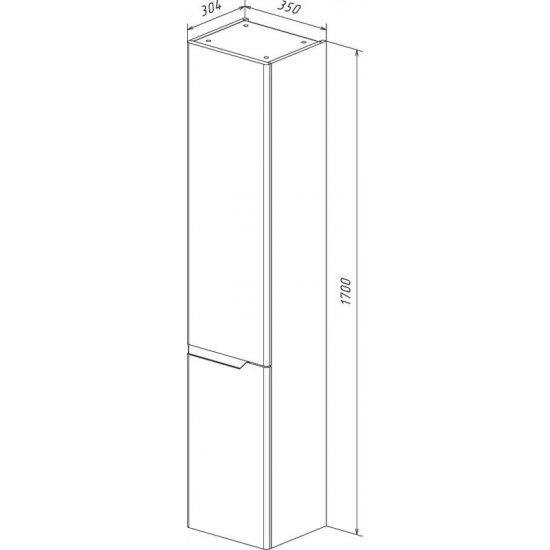 Шкаф-пенал LEMARK Miano 35 подвесной правый