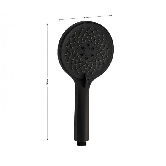 Лейка для душа GFMARK 6084 чёрная матовая, 3 режима