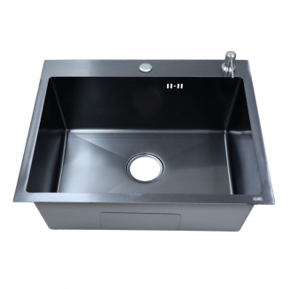 Мойка для кухни AZARIO Nicole AZB5050H1 500х500x3 мм, нержавеющая сталь, чёрный ДЕКОР, без корзины