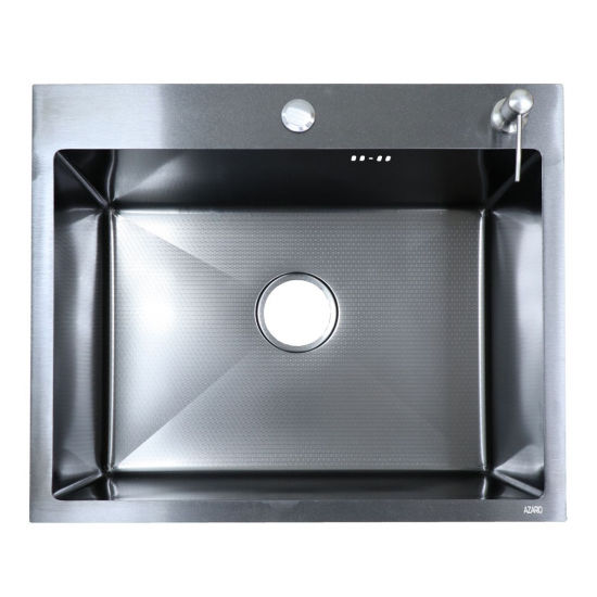 Мойка для кухни AZARIO Nicole AZB5050H1 500х500x3 мм, нержавеющая сталь, чёрный ДЕКОР, без корзины