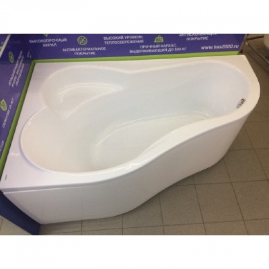 Акриловая ванна SANTEK Ибица L 150x100 см, угловая, с каркасом, асимметричная