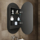 Зеркало-шкаф MIXLINE Сохо 50x100 правый, сенсорный выкл, светодиодная подсветка чёрный