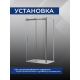 Боковая стенка SANTREK AQUA Evo-SP-800-C-Matt Black 80x195 стекло прозрачное, профиль чёрный