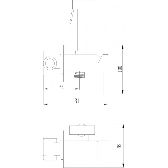 Гигиенический душ HAIBA HB12-7 HB5512-7 встраиваемый, со смесителем, матовый чёрный