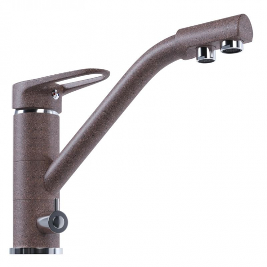 Смеситель для кухни MIXLINE ML-GS05 (307) с подключением к фильтру, терракотовый