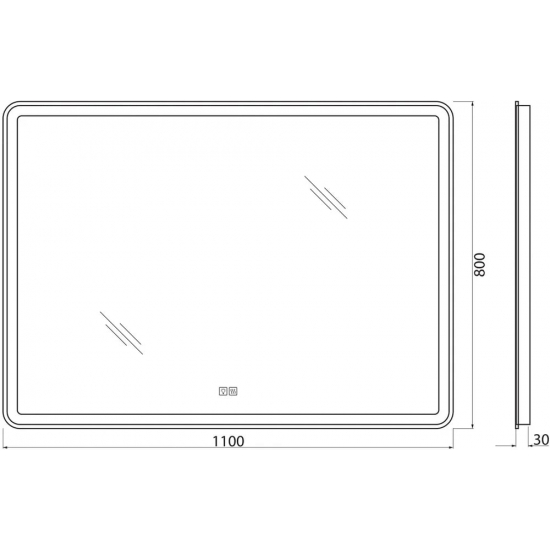 Зеркало BELBAGNO Marino 110х80 с подсветкой и подогревом, сенсорным выключателем