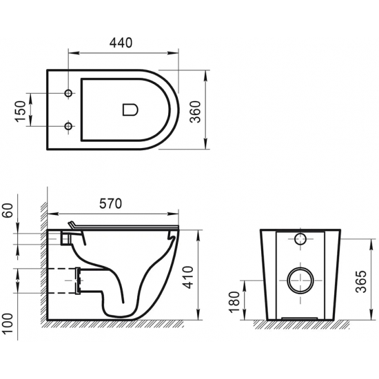 Унитаз приставной BELBAGNO Sfera-r BB2141CBR безободковый, крышка BB870SC с микролифтом