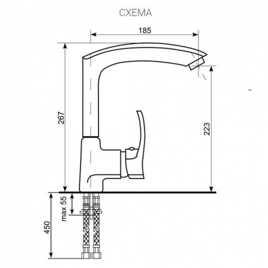 Смеситель для кухни ULGRAN U-005 331 белый