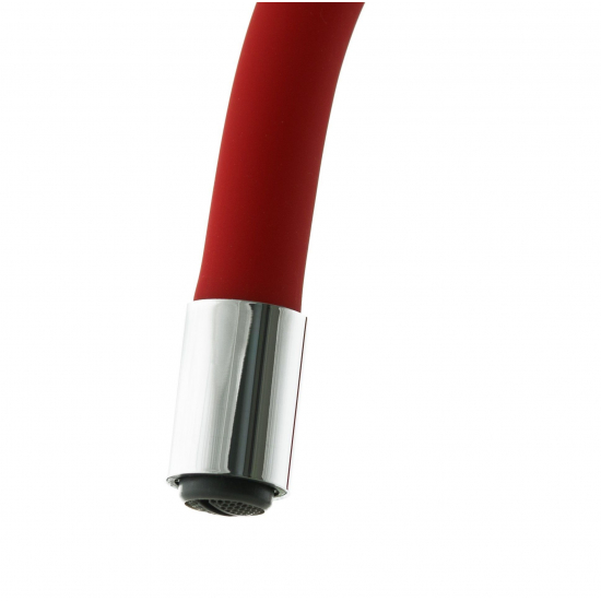 Смеситель для кухни с гибким изливом ROSSINKA Z35-35U-Red красный/хром