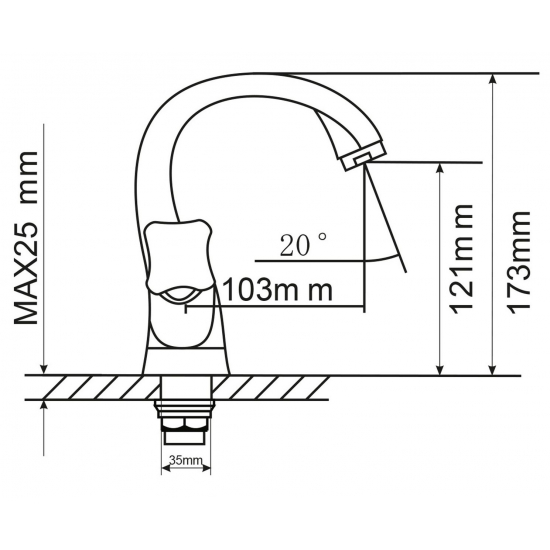 Смеситель для раковины MIXLINE ML11-04 (без подводки)