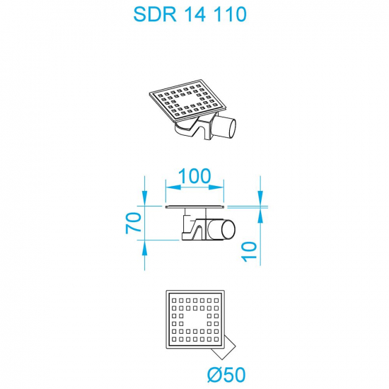 Душевой трап RGW SDR-14 11x11x50