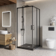 Душевой уголок BelBagno LUCE-A-2-90-C-NERO стекло прозрачное, профиль чёрный