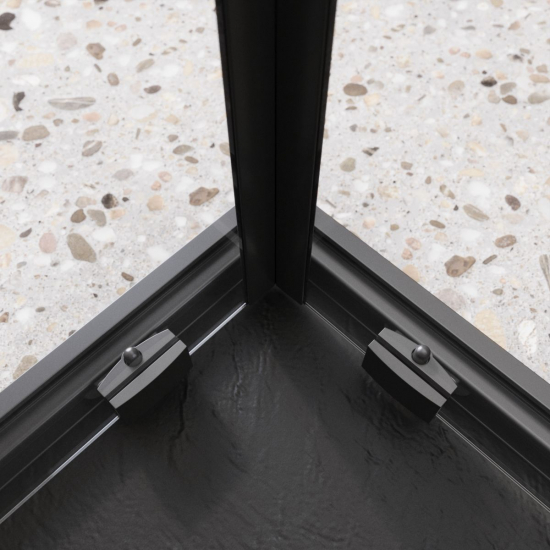 Душевой уголок BelBagno LUCE-A-2-90-C-NERO стекло прозрачное, профиль чёрный