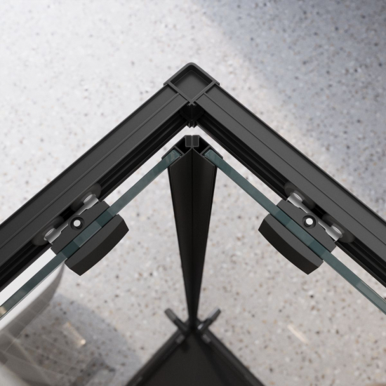 Душевой уголок BelBagno LUCE-A-2-90-C-NERO стекло прозрачное, профиль чёрный