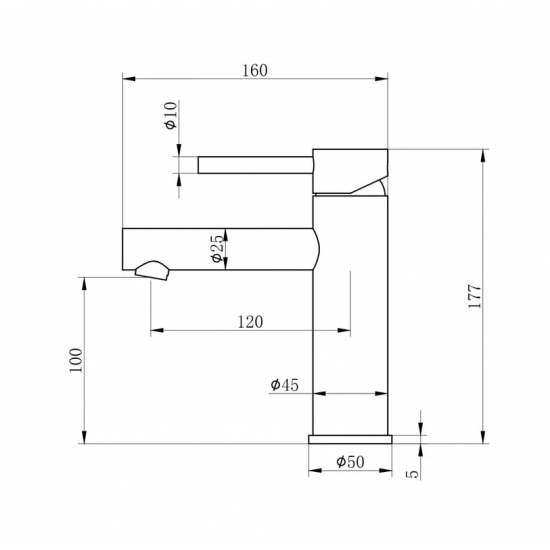 Смеситель для раковины WONZON & WOGHAND WW-H9089-MB чёрный матовый