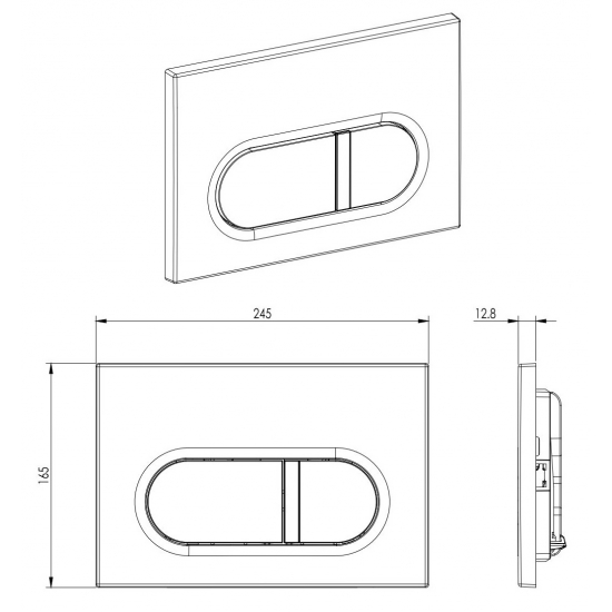 Кнопка для инсталляции AQUATEK KDI-0000050 (016C-1) оружейная сталь, клавиши прямоугольные