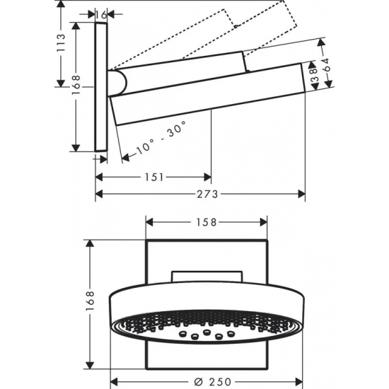 Верхний душ HANSGROHE Rainfinity 26232700