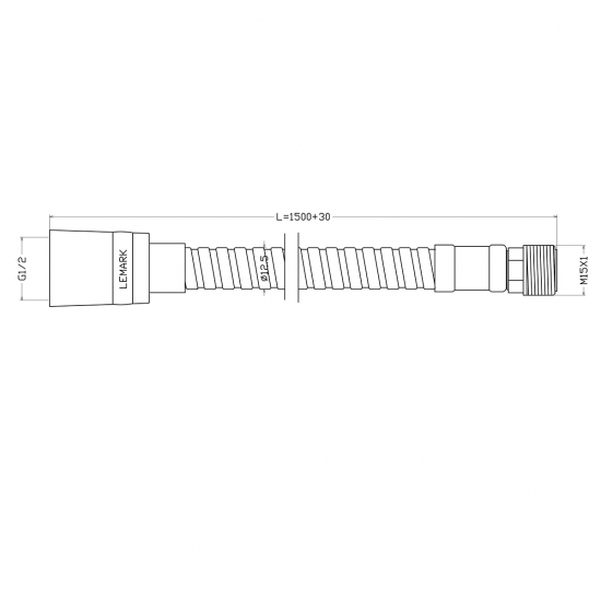 Шланг вытяжной для смесителя LEMARK LE8036S нержавейка, наружная резьба, длина 150 см