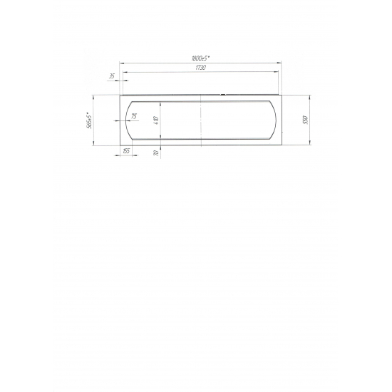 Экран для ванны фронтальный 1МАРКА Dinamika,Aelita 180