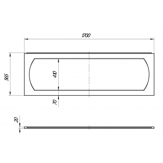 Экран для ванны фронтальный 1МАРКА Dipsa,Dinamika,Libra,Aelita,Calypso,Agora 170