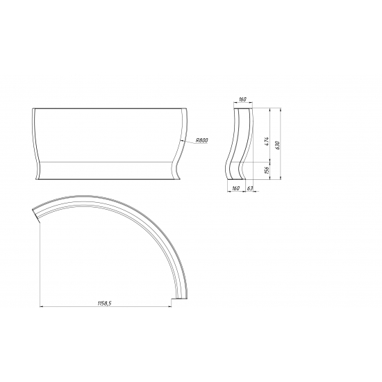 Экран для ванны фронтальный 1МАРКА Omega 180 комплект из 3 элементов
