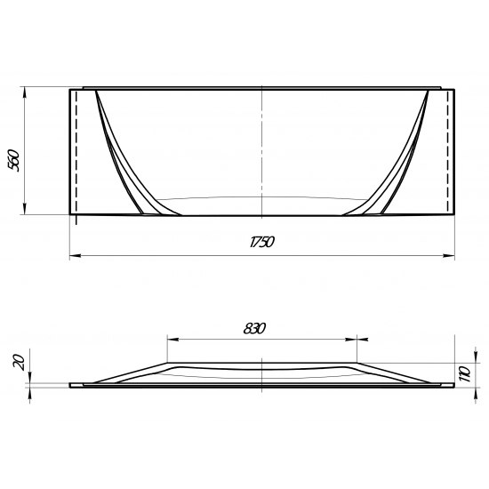 Экран для ванны фронтальный 1МАРКА Pragmatika 173