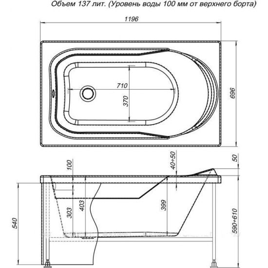 Экран для ванны фронтальный AQUANET West/Largo 120