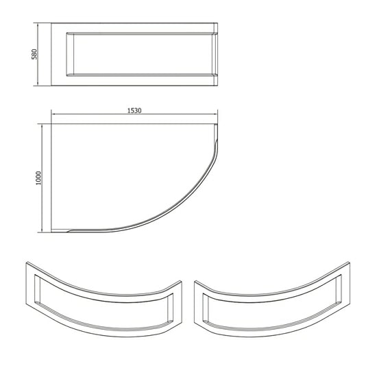 Экран для ванны фронтальный CERSANIT KALIOPE 153 L/R универсальный